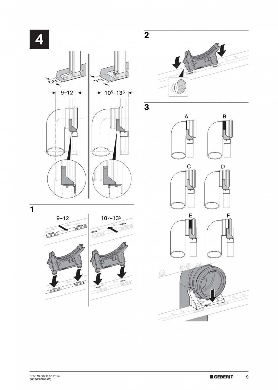 Pagina 9 - Manual de instalare rezervoare incastrate GEBERIT Duofix, Omega Instructiuni montaj,...