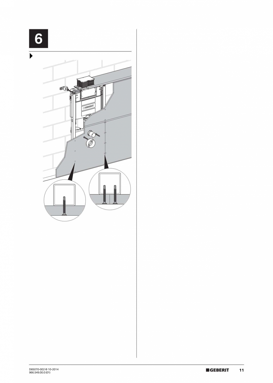 Pagina 11-Manual de instalare rezervoare incastrate GEBERIT Duofix, Omega Instructiuni montaj, utilizare...