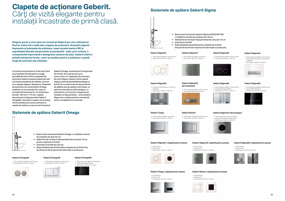 Pagina 1-Clapete de actionare GEBERIT  Sigma 8 Catalog, brosura Romana Clapete de acţionare Geberit.
Cărţi...