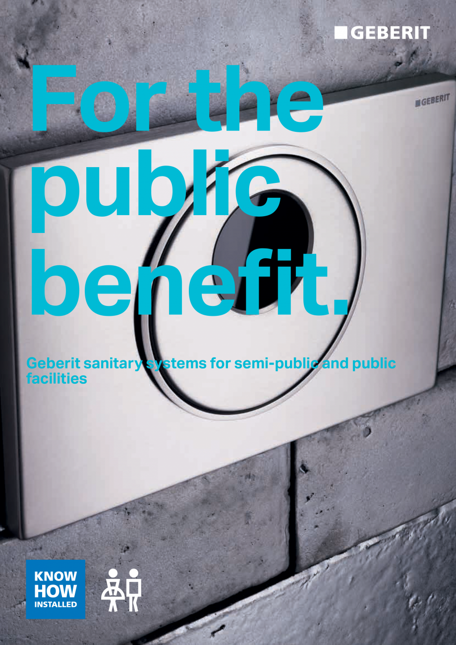 Pagina 1-Gama de produse pentru spatii publice GEBERIT  Sigma 8 Catalog, brosura Engleza For the
public...