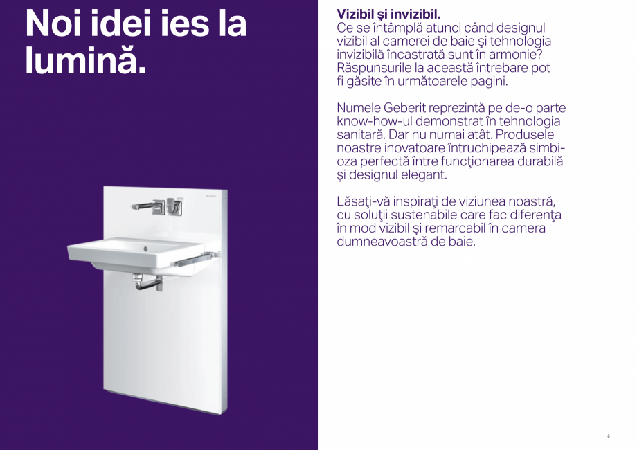 Pagina 2-Design inteligent pentru baie GEBERIT  Sigma 8 Catalog, brosura Romana buton plat. Nimic nu stă în...