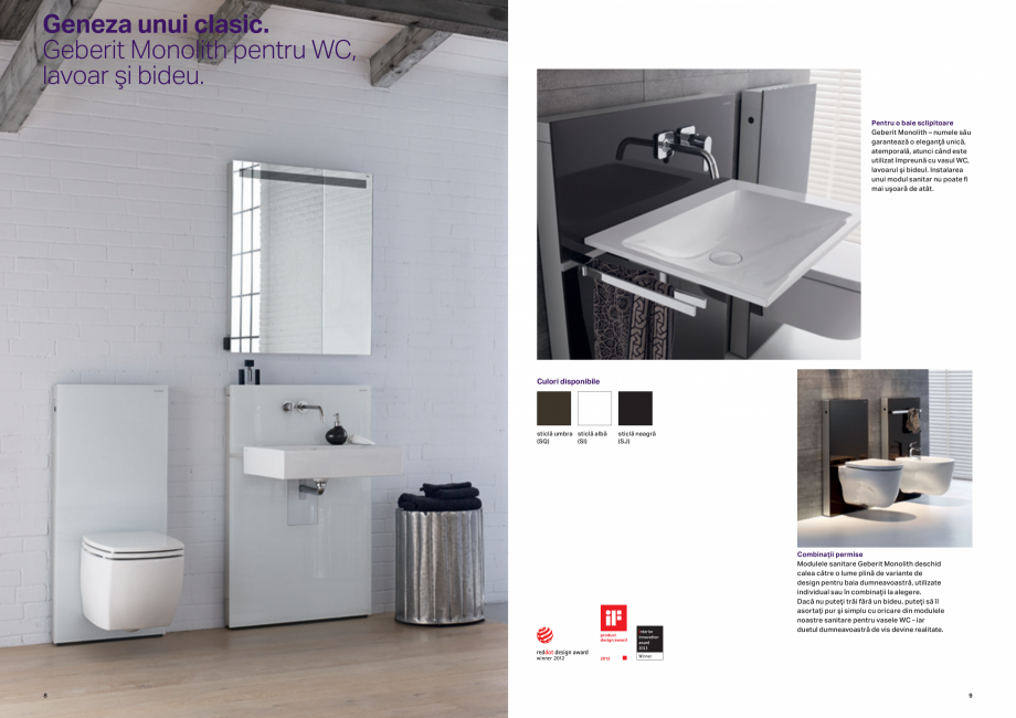 Pagina 5-Design inteligent pentru baie GEBERIT  Sigma 8 Catalog, brosura Romana 
Modulul sanitar Geberit...