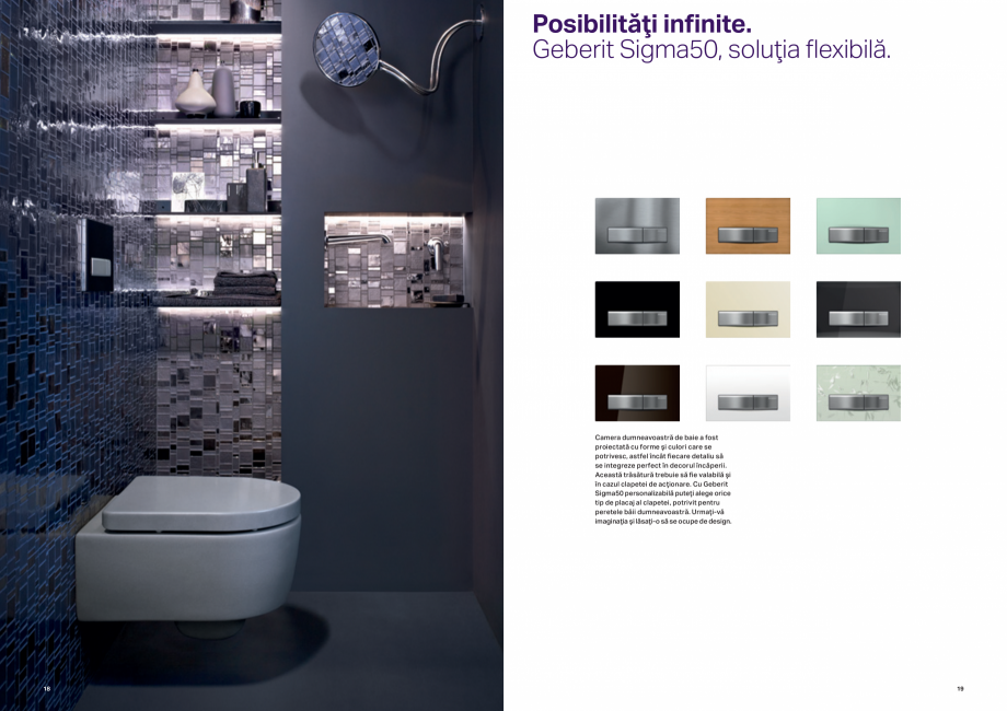 Pagina 10-Design inteligent pentru baie GEBERIT  Sigma 8 Catalog, brosura Romana ma50 personalizabilă puteţi...