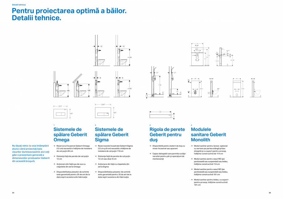 Pagina 18-Design inteligent pentru baie GEBERIT  Sigma 8 Catalog, brosura Romana stângă şi/sau
dreaptă şi...