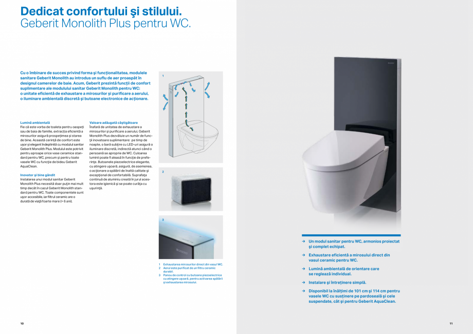 Pagina 6-Inovatii pentru viitor GEBERIT  Sigma 8 Catalog, brosura Romana ezervorul încastrat Geberit Omega...