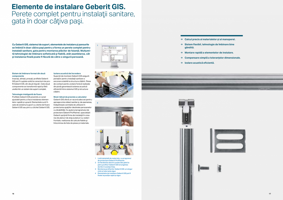 Pagina 9-Elemente de instalare GEBERIT  Sigma 8 Catalog, brosura Romana că de montare pentru bateria de duş...