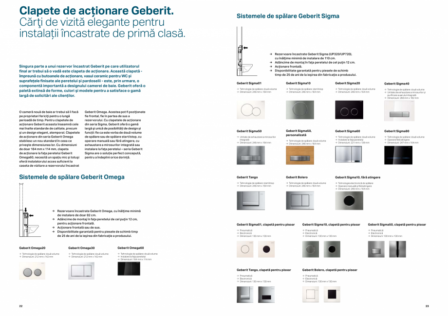 Pagina 12-Elemente de instalare GEBERIT  Sigma 8 Catalog, brosura Romana eduse de spațiu, grad ridicat
de...