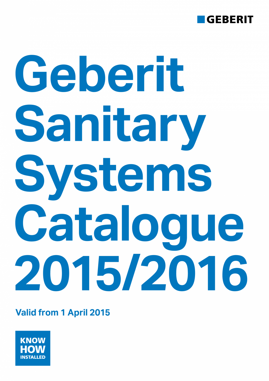 Pagina 1-Sisteme sanitare 2015-2016 GEBERIT  Sigma 8 Catalog, brosura Engleza, Romana Geberit
Sanitary...