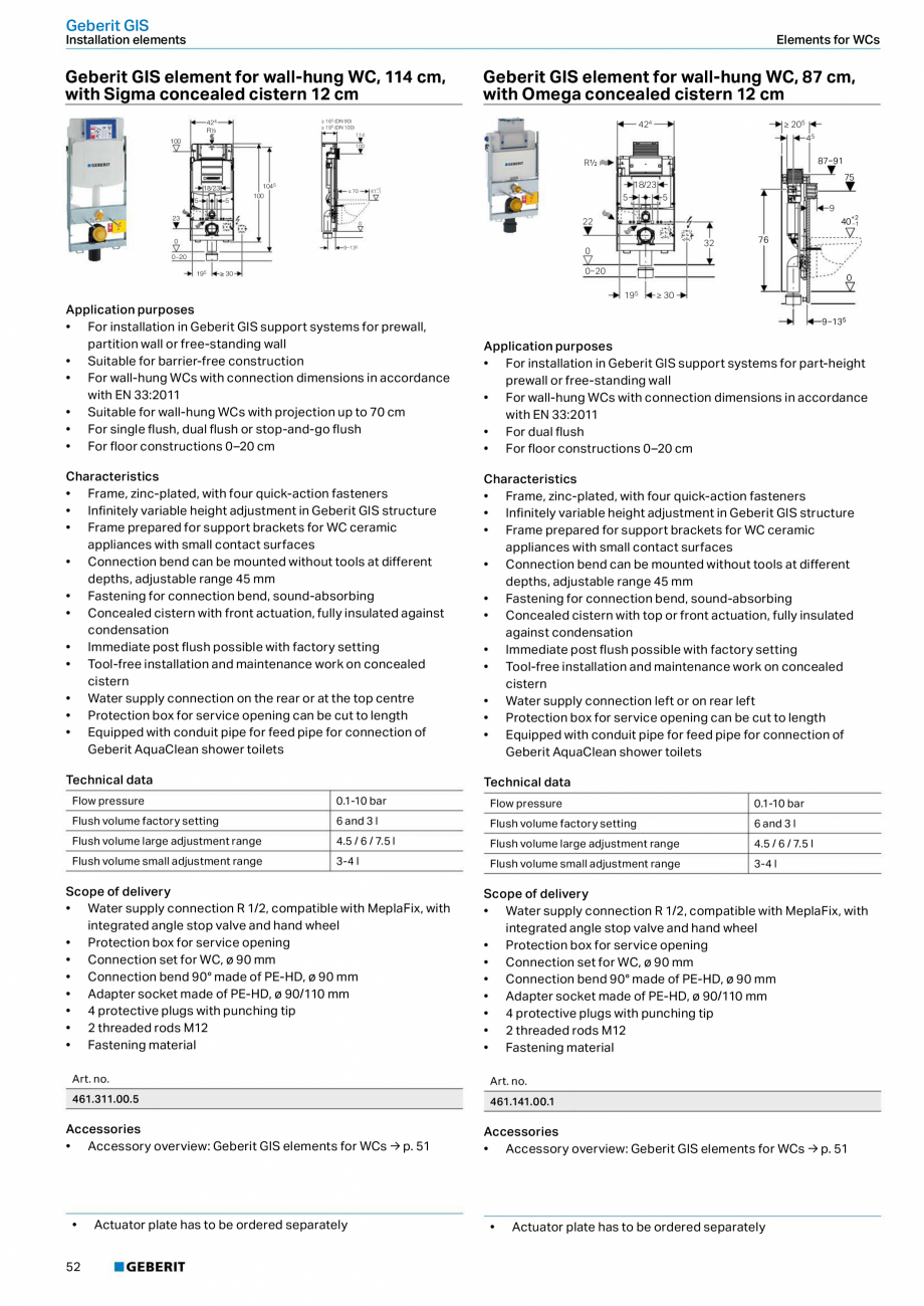 Pagina 52-Sisteme sanitare 2015-2016 GEBERIT  Sigma 8 Catalog, brosura Engleza, Romana 

Elements for...