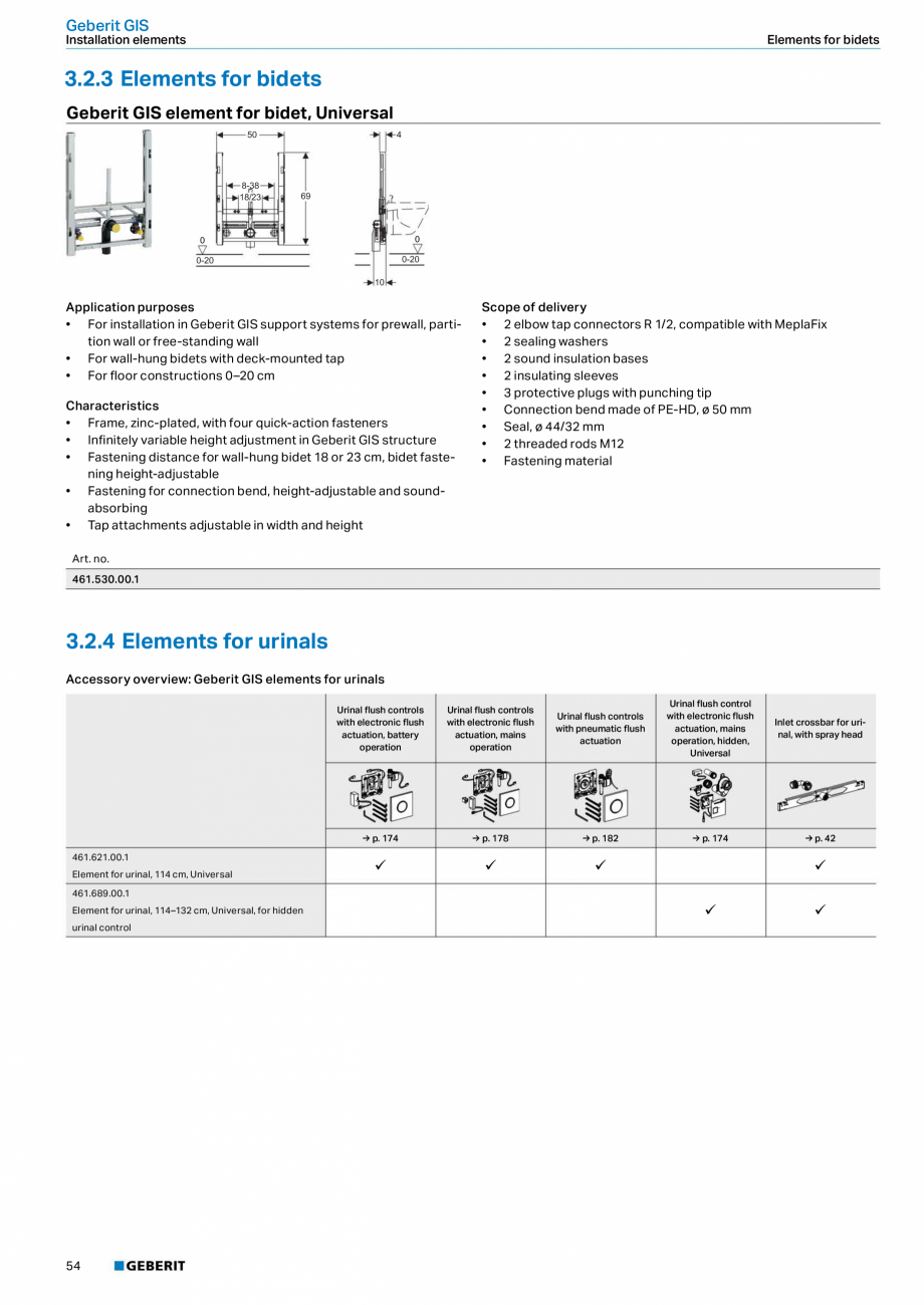 Pagina 54-Sisteme sanitare 2015-2016 GEBERIT  Sigma 8 Catalog, brosura Engleza, Romana m, wall-mounted tap,...
