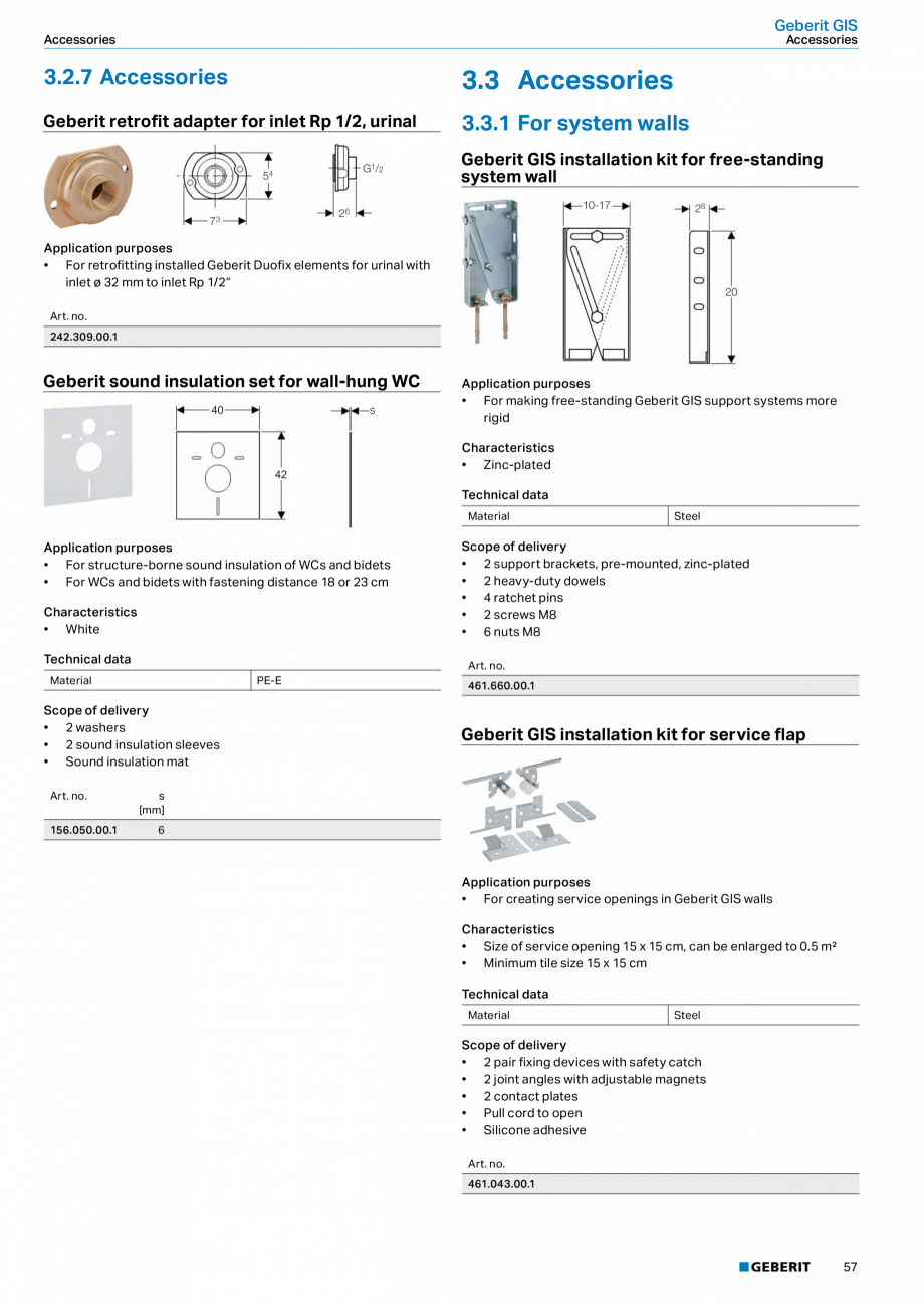 Pagina 57-Sisteme sanitare 2015-2016 GEBERIT  Sigma 8 Catalog, brosura Engleza, Romana bidet fastening...