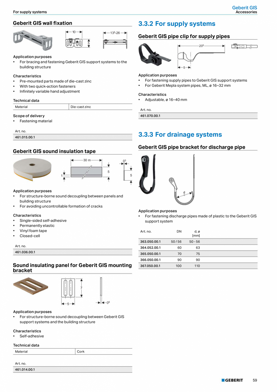 Pagina 59-Sisteme sanitare 2015-2016 GEBERIT  Sigma 8 Catalog, brosura Engleza, Romana 23 cm,
bidet fastening ...