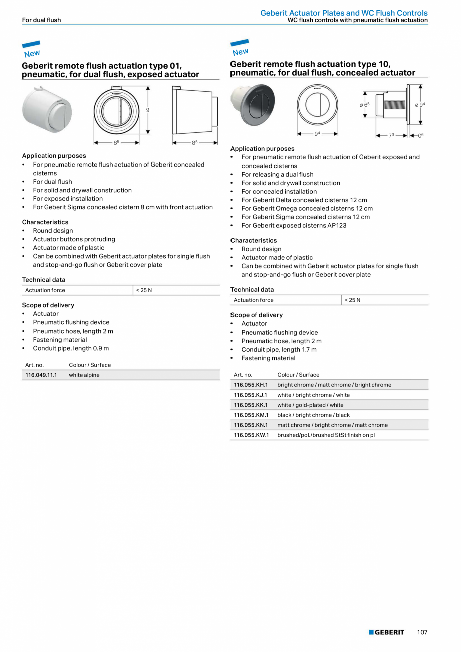 Pagina 107-Sisteme sanitare 2015-2016 GEBERIT  Sigma 8 Catalog, brosura Engleza, Romana shower partition walls ...