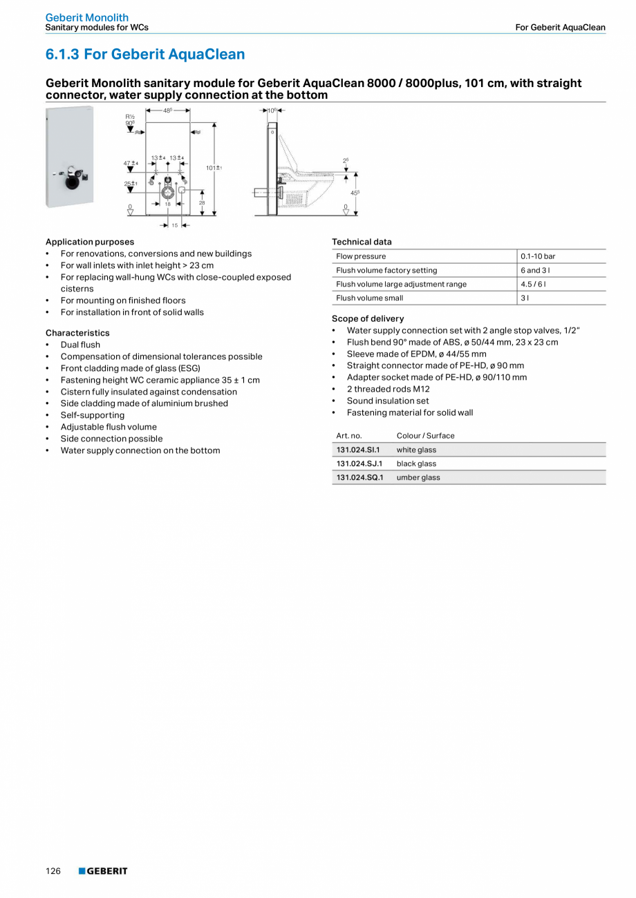Pagina 126-Sisteme sanitare 2015-2016 GEBERIT  Sigma 8 Catalog, brosura Engleza, Romana oncealed cisterns 8 cm ...