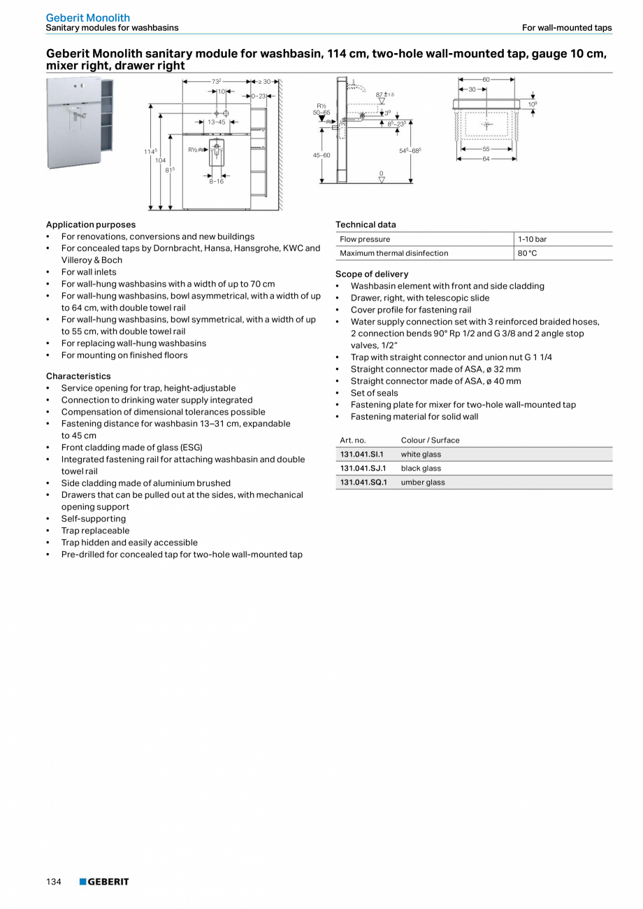 Pagina 134-Sisteme sanitare 2015-2016 GEBERIT  Sigma 8 Catalog, brosura Engleza, Romana ls
• LED display for ...