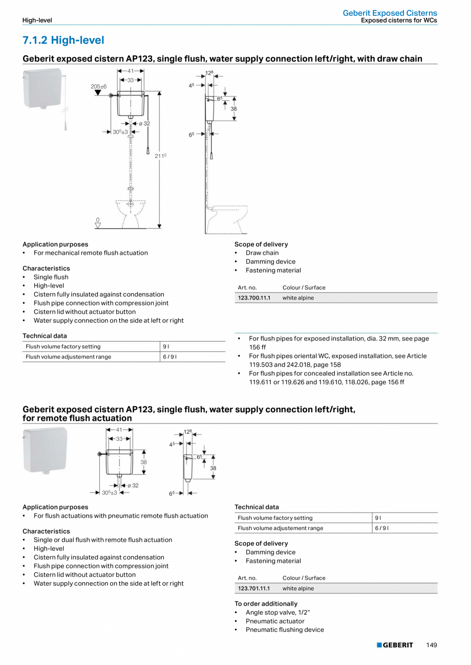 Pagina 149-Sisteme sanitare 2015-2016 GEBERIT  Sigma 8 Catalog, brosura Engleza, Romana e opening in Geberit...