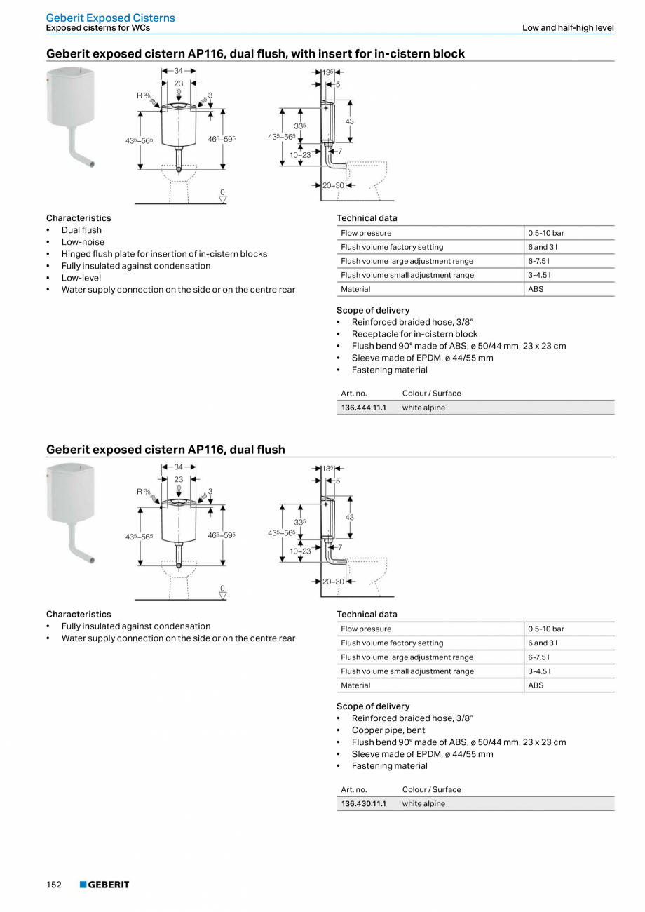 Pagina 152-Sisteme sanitare 2015-2016 GEBERIT  Sigma 8 Catalog, brosura Engleza, Romana Colour / Surface

115...