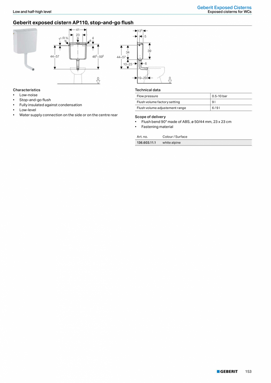 Pagina 153-Sisteme sanitare 2015-2016 GEBERIT  Sigma 8 Catalog, brosura Engleza, Romana s
• For installation ...