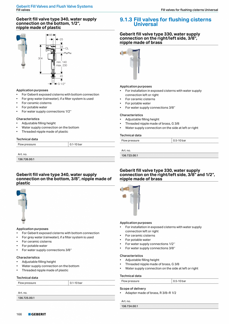 Pagina 166-Sisteme sanitare 2015-2016 GEBERIT  Sigma 8 Catalog, brosura Engleza, Romana  4.1 V DC
• Operation...