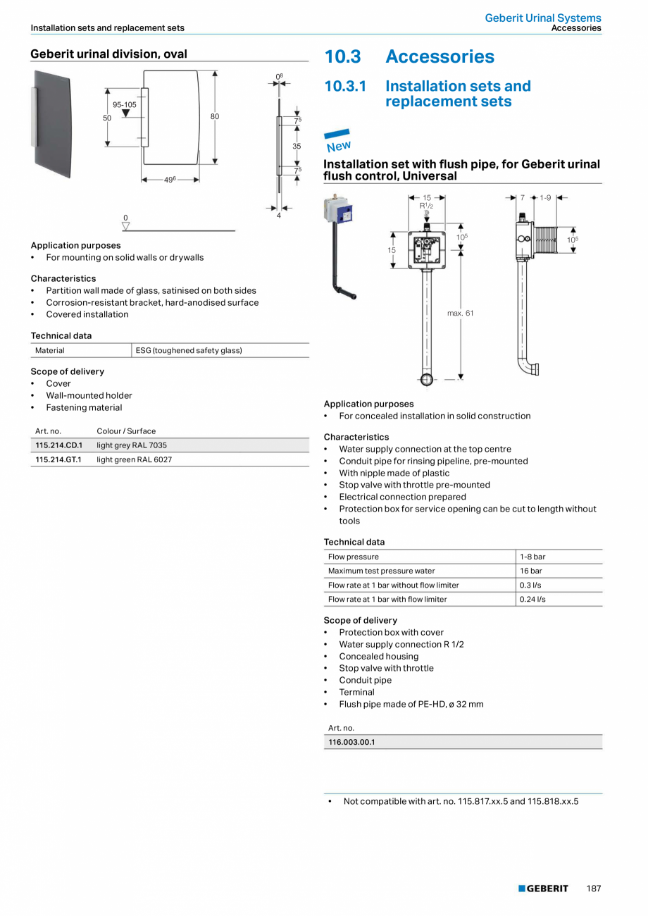 Pagina 187-Sisteme sanitare 2015-2016 GEBERIT  Sigma 8 Catalog, brosura Engleza, Romana tainless steel...