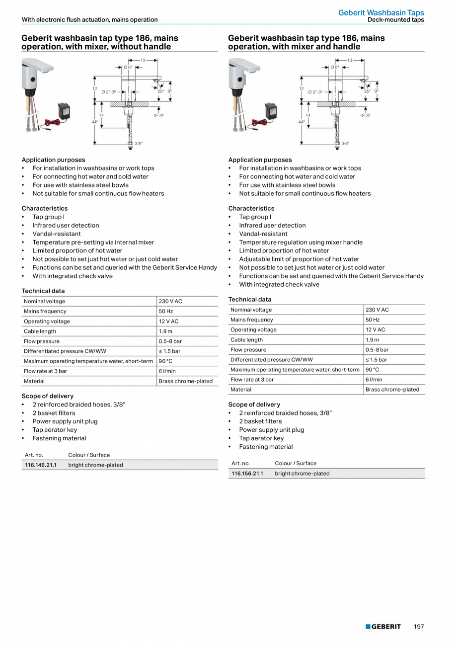 Pagina 197-Sisteme sanitare 2015-2016 GEBERIT  Sigma 8 Catalog, brosura Engleza, Romana hnical data
Actuation...