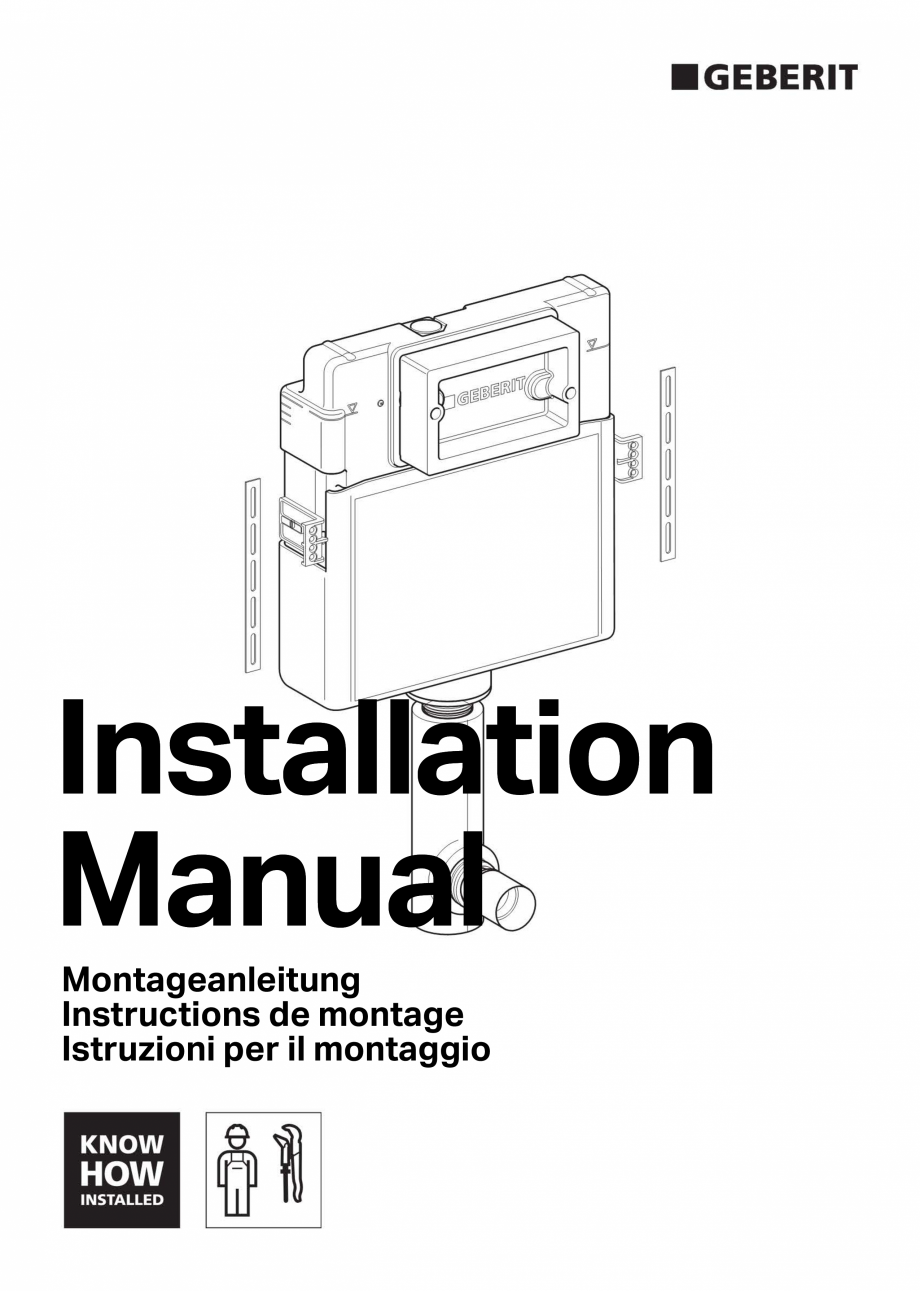 Pagina 1-Instructiuni de instalare pentru rezervor incastrat GEBERIT Delta Instructiuni montaj, utilizare...