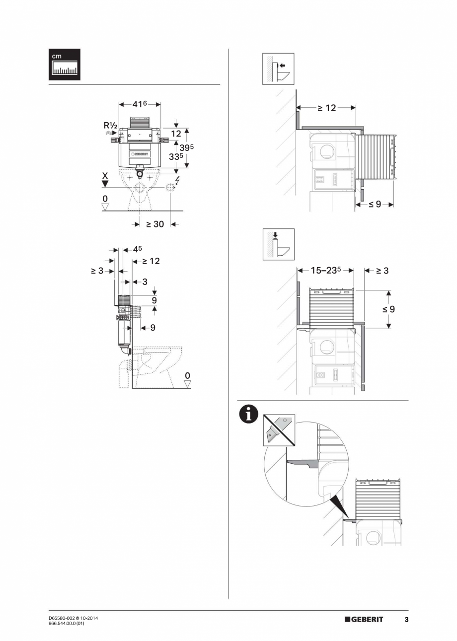 Pagina 3 - Instructiuni de instalare rezervoare incastrate GEBERIT Omega Instructiuni montaj,...
