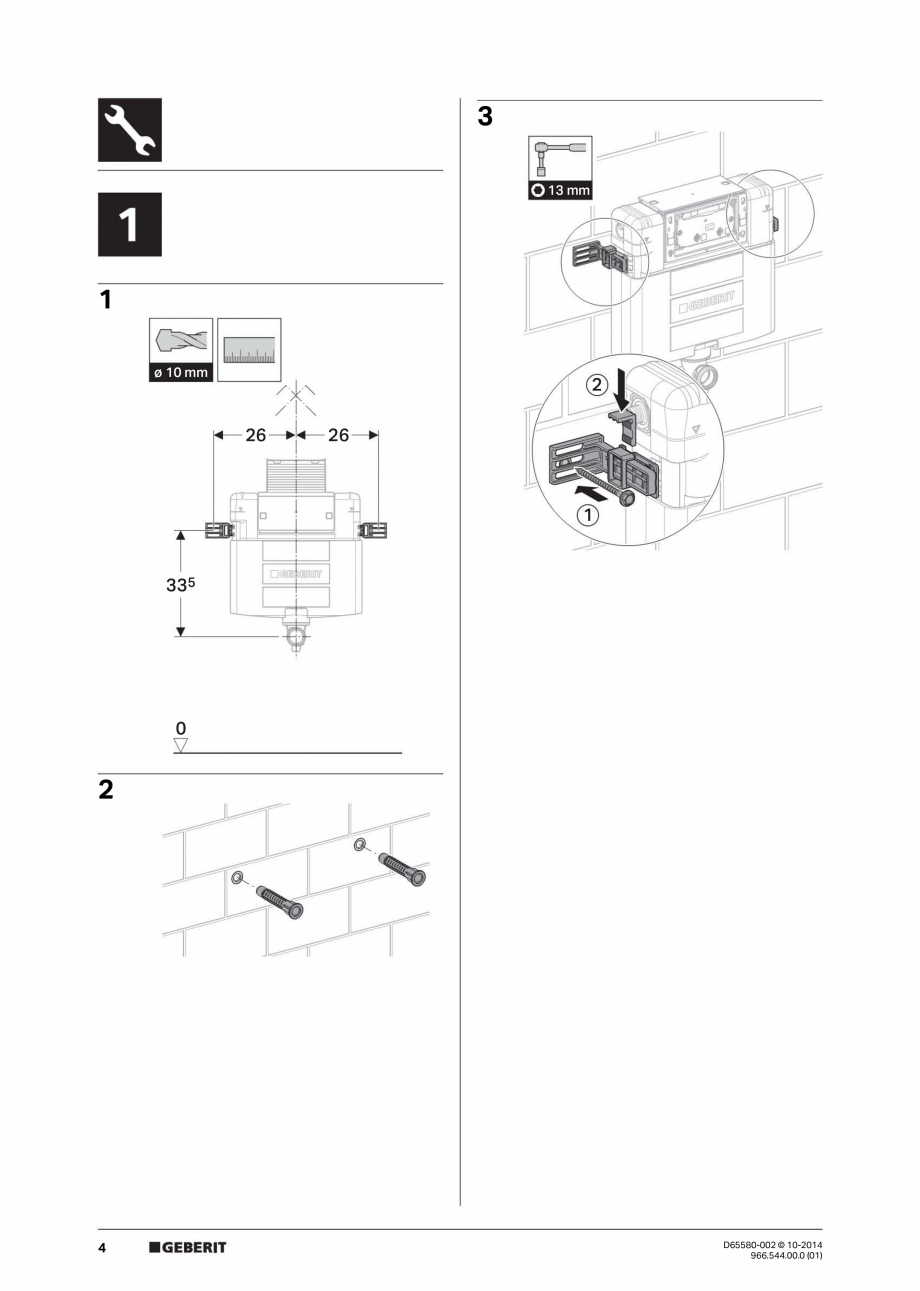 Pagina 4 - Instructiuni de instalare rezervoare incastrate GEBERIT Omega Instructiuni montaj,...