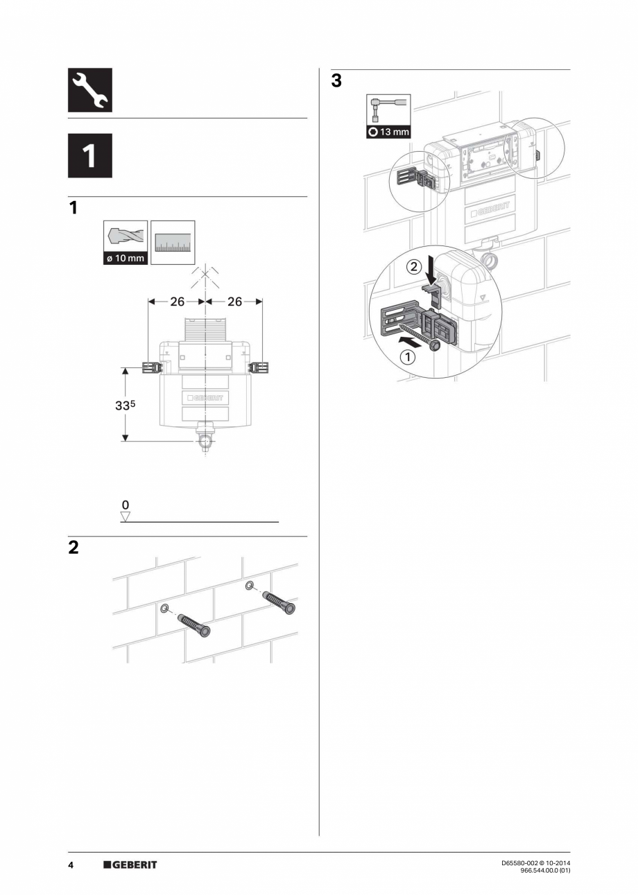 Pagina 4-Instructiuni de instalare rezervoare incastrate GEBERIT Omega Instructiuni montaj, utilizare...