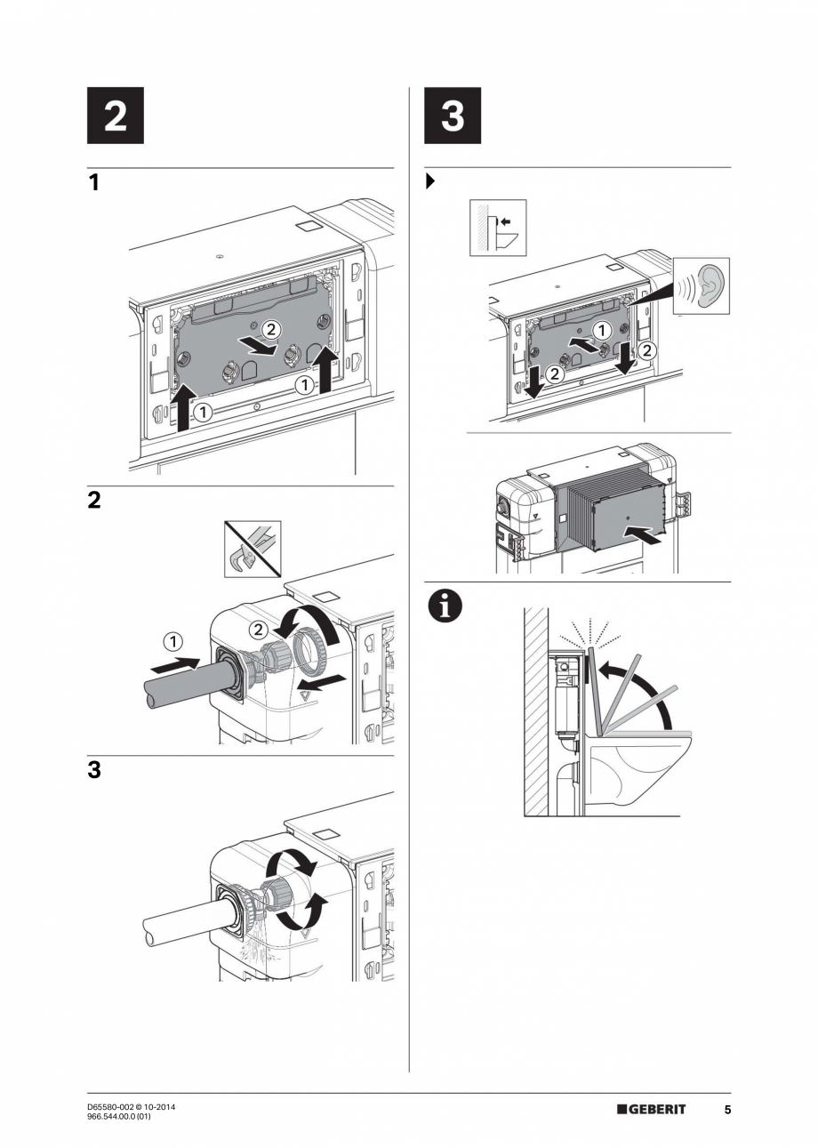 Pagina 5-Instructiuni de instalare rezervoare incastrate GEBERIT Omega Instructiuni montaj, utilizare...