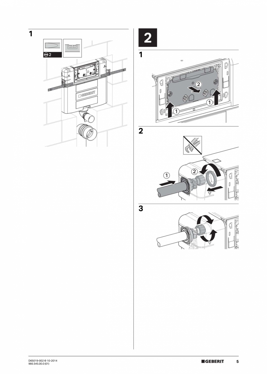 Pagina 5-Manual de instalare - rezervoare incastrate- Omega 12 cm GEBERIT Instructiuni montaj, utilizare...