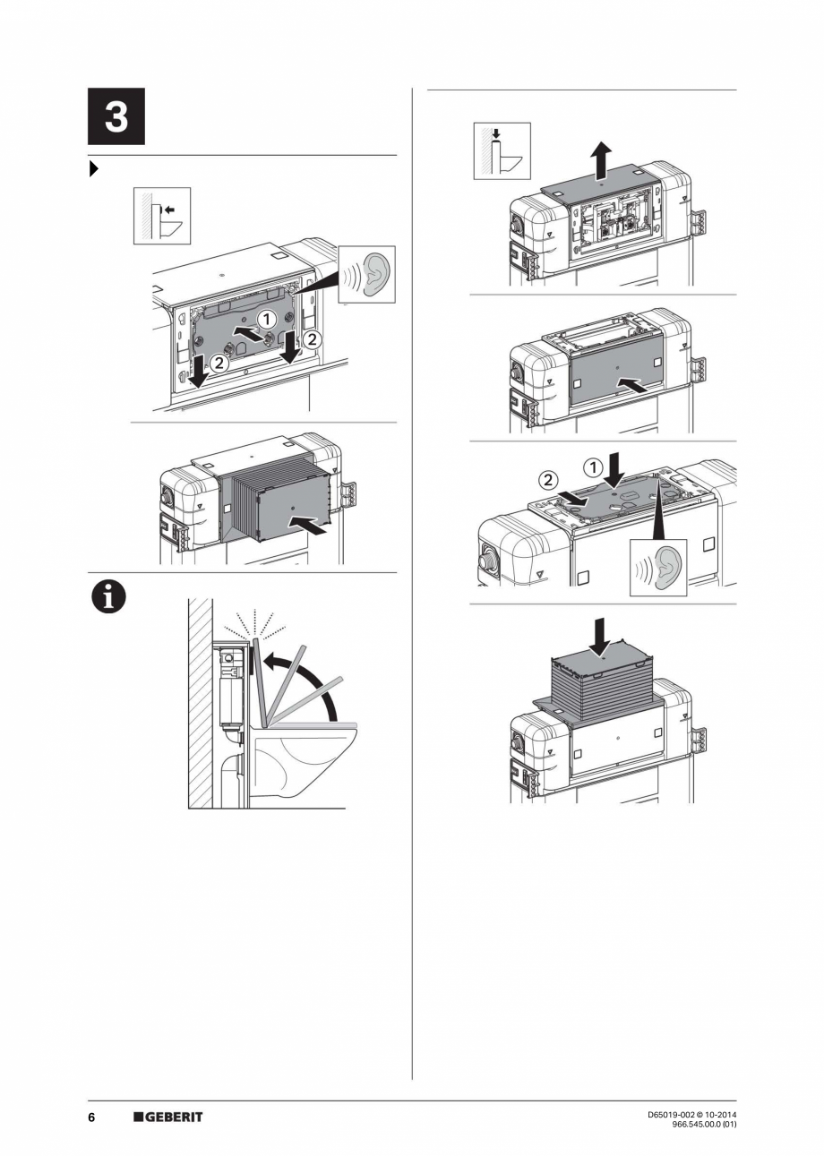 Pagina 6-Manual de instalare - rezervoare incastrate- Omega 12 cm GEBERIT Instructiuni montaj, utilizare...