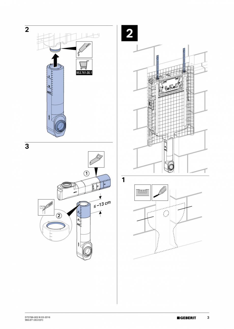 Pagina 3-Manual de instalare - rezervoare incastrate GEBERIT  Sigma 8 Instructiuni montaj, utilizare Engleza,...