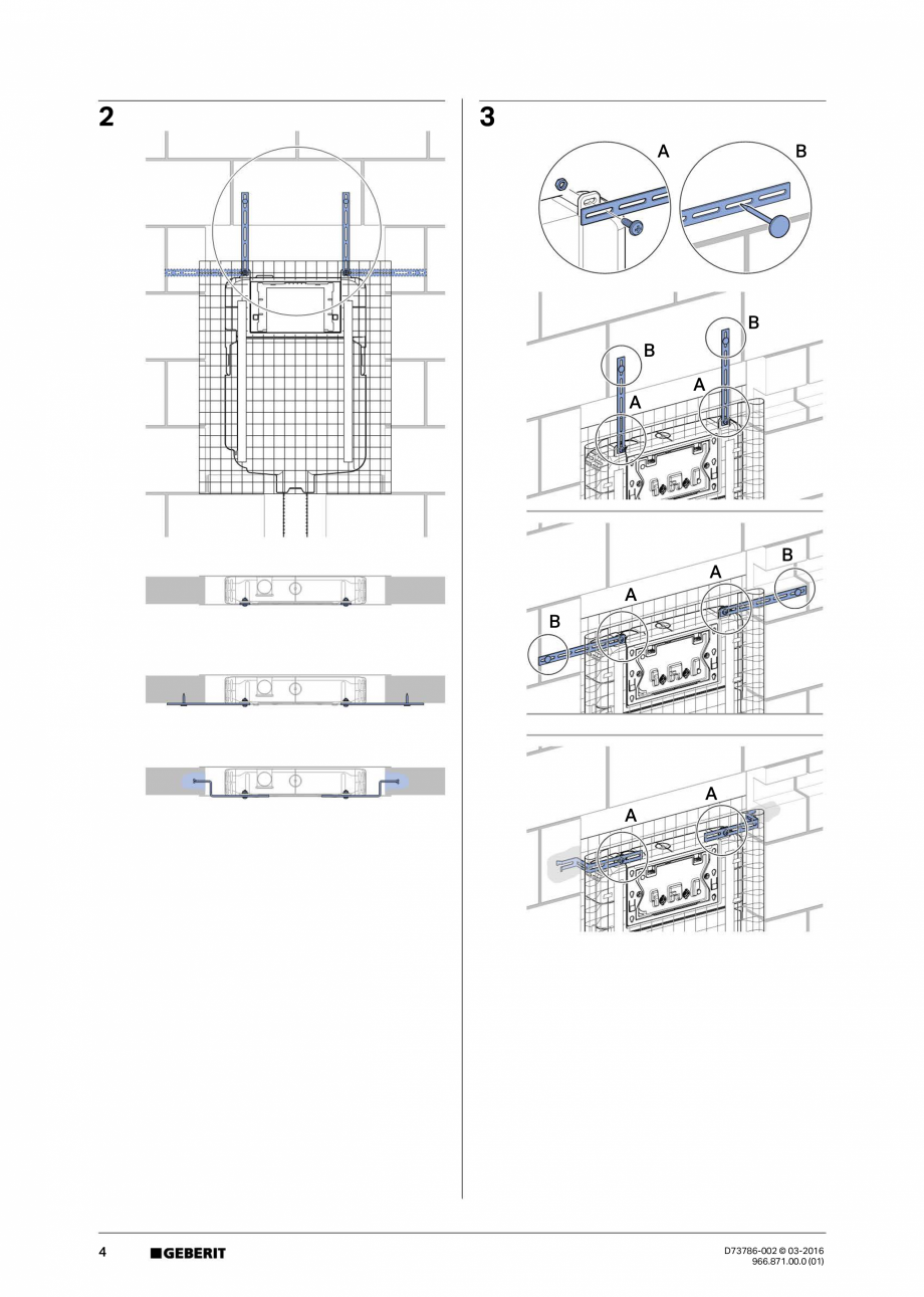 Pagina 4-Manual de instalare - rezervoare incastrate GEBERIT  Sigma 8 Instructiuni montaj, utilizare Engleza,...
