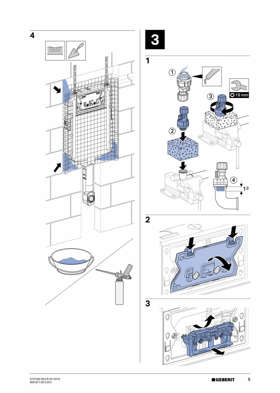 Pagina 5-Manual de instalare - rezervoare incastrate GEBERIT  Sigma 8 Instructiuni montaj, utilizare Engleza,...