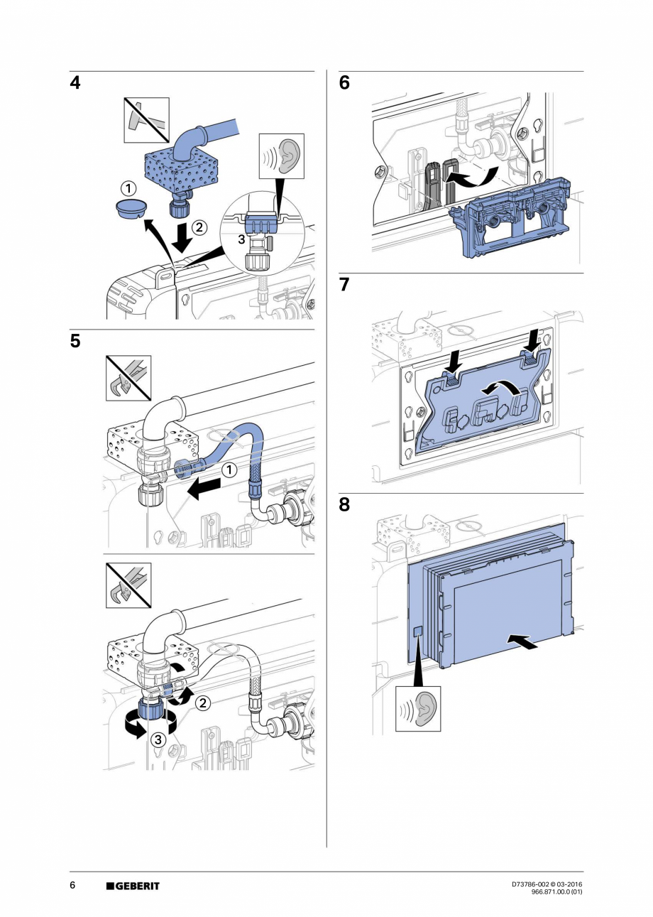 Pagina 6-Manual de instalare - rezervoare incastrate GEBERIT  Sigma 8 Instructiuni montaj, utilizare Engleza,...