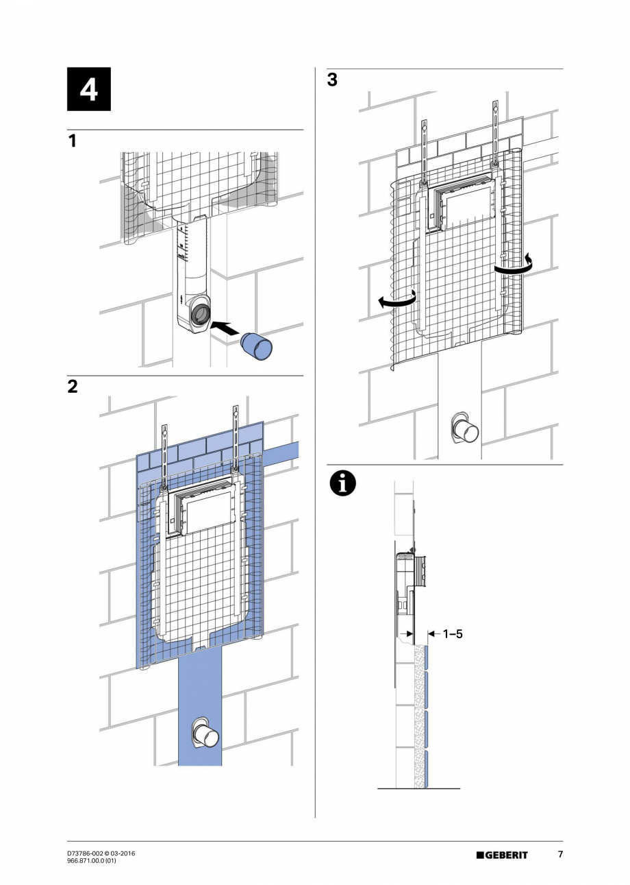 Pagina 7-Manual de instalare - rezervoare incastrate GEBERIT  Sigma 8 Instructiuni montaj, utilizare Engleza,...