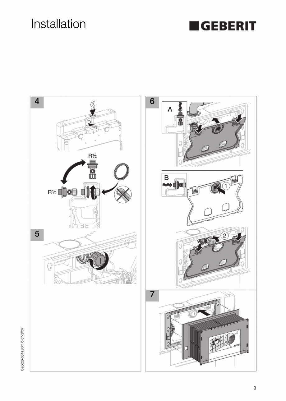 Pagina 3-Instructiuni de montaj pentru rezervoare incastrate GEBERIT Sigma 12  Instructiuni montaj, utilizare...