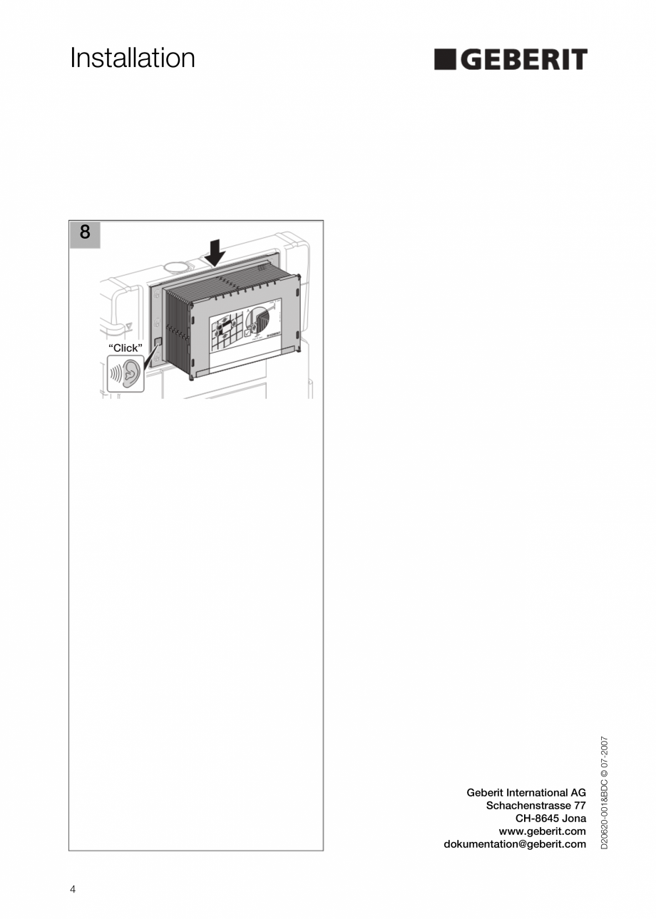 Pagina 4 - Instructiuni de montaj pentru rezervoare incastrate GEBERIT Sigma 12  Instructiuni montaj...
