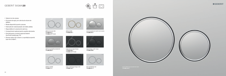 Pagina 12-Geberit-clapete de actionare GEBERIT Catalog, brosura Romana oare cu suprafață acoperită
(ușor...