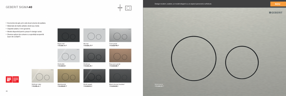 Pagina 14-Geberit-clapete de actionare GEBERIT Catalog, brosura Romana  suspendat Geberit Acanto, fără...