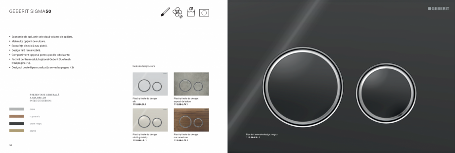 Pagina 16-Geberit-clapete de actionare GEBERIT Catalog, brosura Romana il apa de toaletă prin mișcarea...
