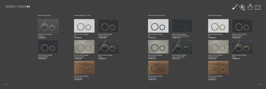 Pagina 17-Geberit-clapete de actionare GEBERIT Catalog, brosura Romana lizează fără atingere.
•...