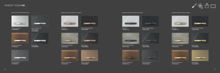Pagina 19-Geberit-clapete de actionare GEBERIT Catalog, brosura Romana ţionare frontală sau de sus.
•...