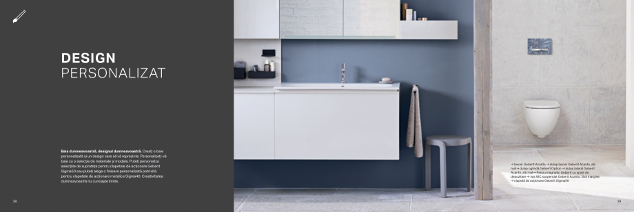 Pagina 20-Geberit-clapete de actionare GEBERIT Catalog, brosura Romana ntaj la nivel cu suprafaţa finisajului...