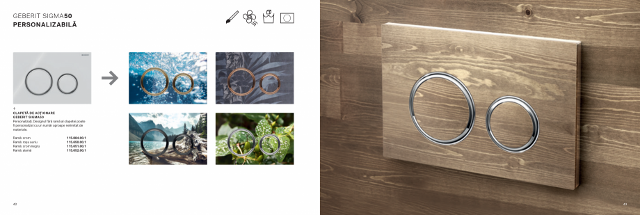 Pagina 22-Geberit-clapete de actionare GEBERIT Catalog, brosura Romana . Ambele sisteme
permit mentenanţa...