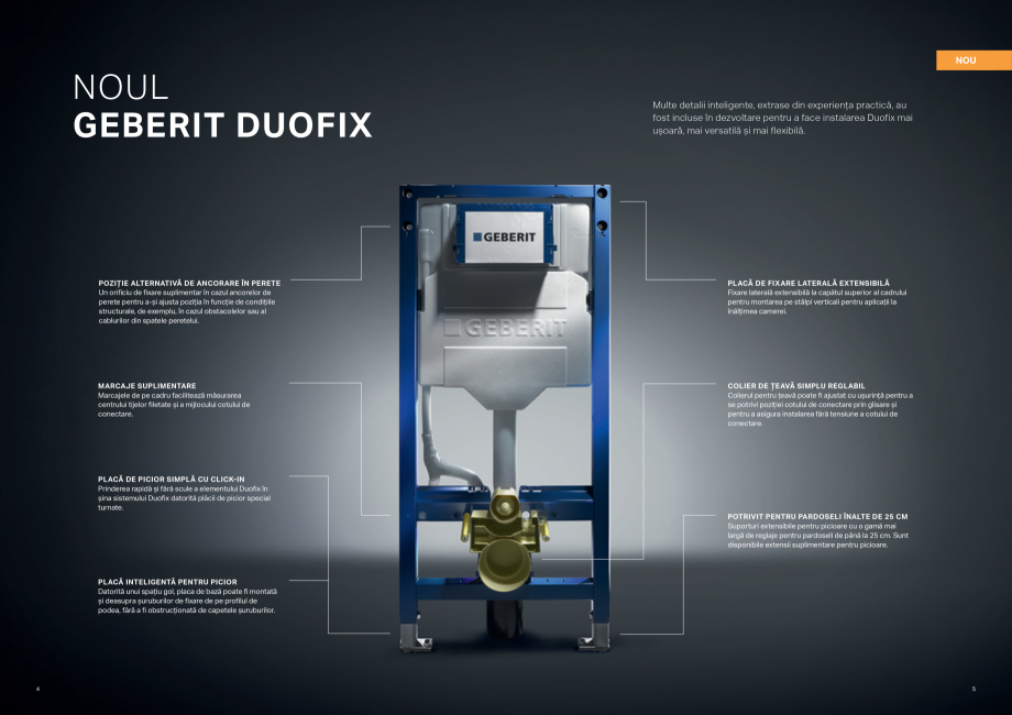 Pagina 3-Geberit-WC System GEBERIT Catalog, brosura Romana ale, de exemplu, în cazul obstacolelor sau al...