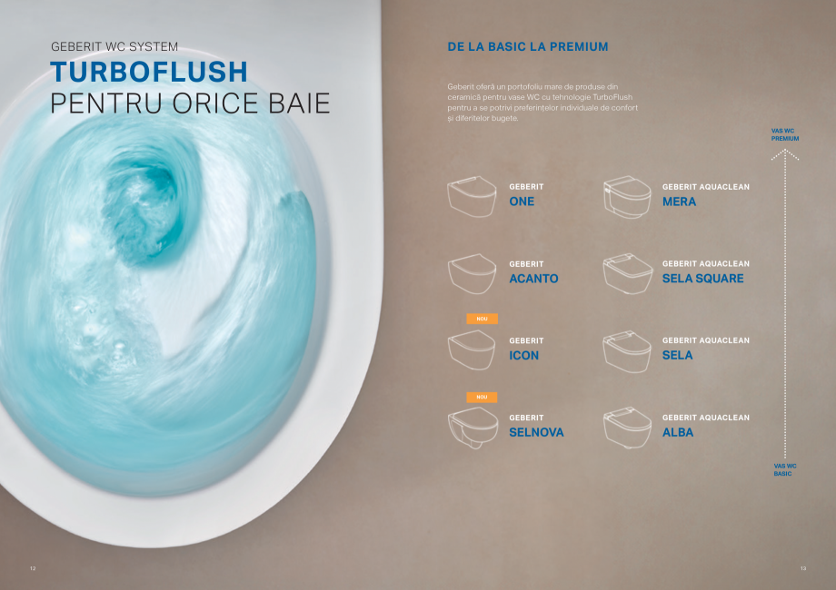 Pagina 7-Geberit-WC System GEBERIT Catalog, brosura Romana E MAI UȘOARĂ FĂRĂ RAMA DE SPĂLARE
SAU...