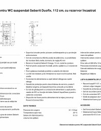 Element de instalare pentru WC suspendat Geberit Duofix, 112 cm, cu rezervor &icirc;ncastrat Omega 12 cm