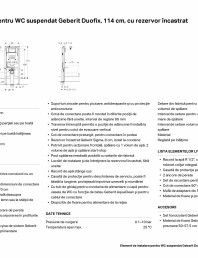 Element de instalare pentru WC suspendat Geberit Duofix, 114 cm, cu rezervor &icirc;ncastrat Sigma 8 cm